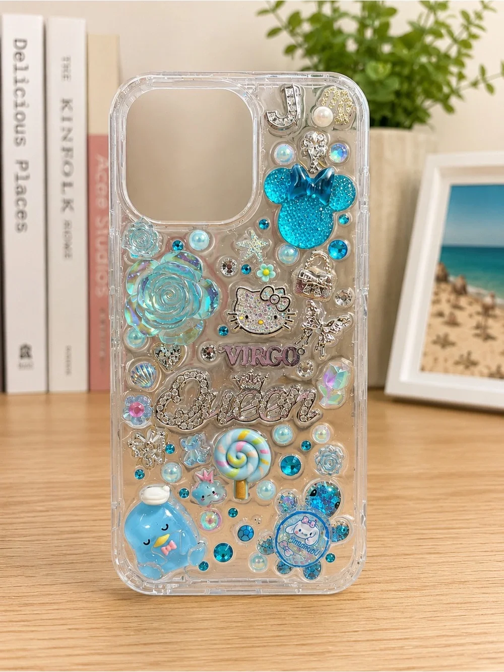 Cute Pink Glitter Bear Phone Case for iPhone - Decorative 3D Charms